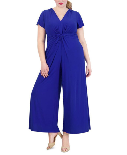 Plus Size V-Neck Jumpsuit