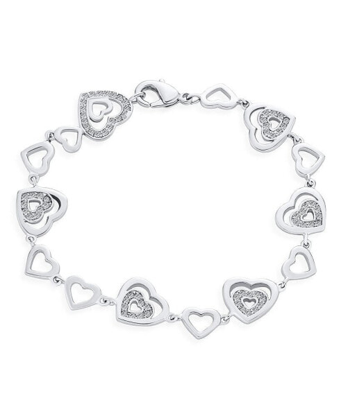 Браслет Bling Jewelry Multi Hearts Shape