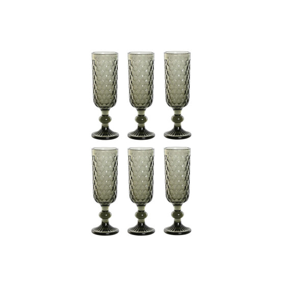 Set of cups Home ESPRIT Grey Crystal 150 ml (6 Units)