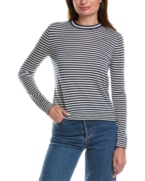 Lafayette 148 New York Striped Crewneck Sweater Women's