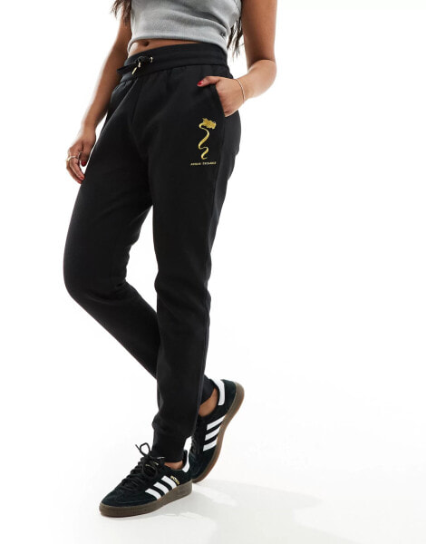 Armani Exchage jogger with dragon print in black