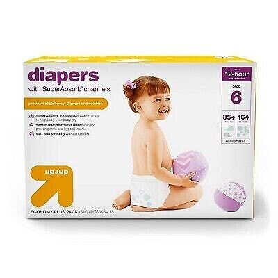 Diapers Economy Plus Pack - Size 6 - 164ct - up & up