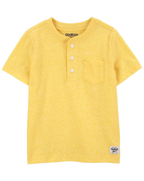 Baby Heathered Pocket Henley 12M