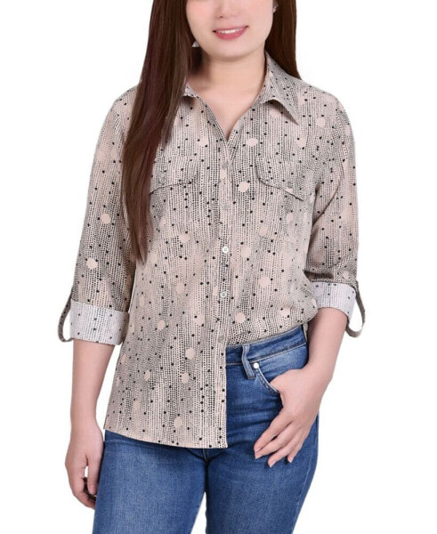 Women's 3/4 Roll Tab Shirt with Pockets