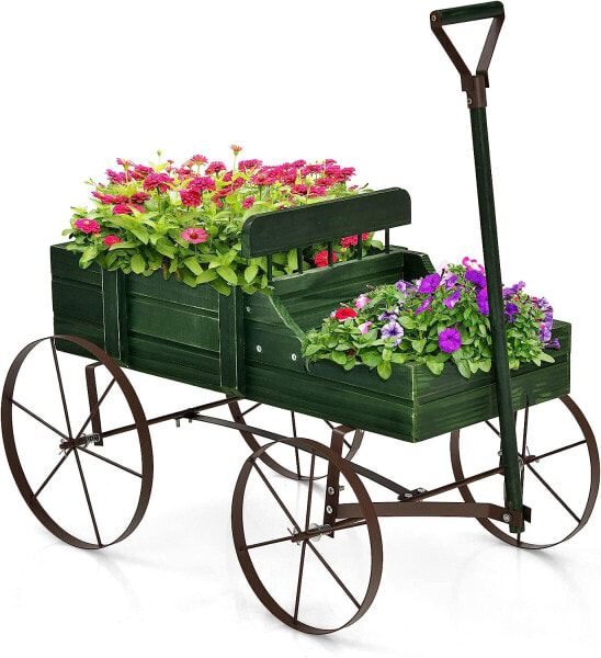 Blumenständer Holzwagen Pflanzwagen