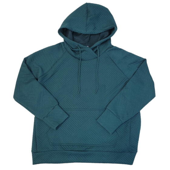 Green Tea Women's Quilted Hooded Pullover, Long Sleeve Hoodie