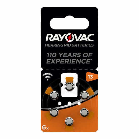 Литиевые таблеточные батарейки Rayovac Совместимый слуховой аппарат ZA13 1,45 V (6 штук)