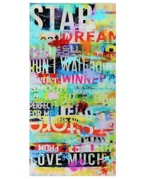 Dream Big Frameless Free Floating Tempered Art Glass Abstract Wall Art by EAD Art Coop, 72" x 36" x 0.2"