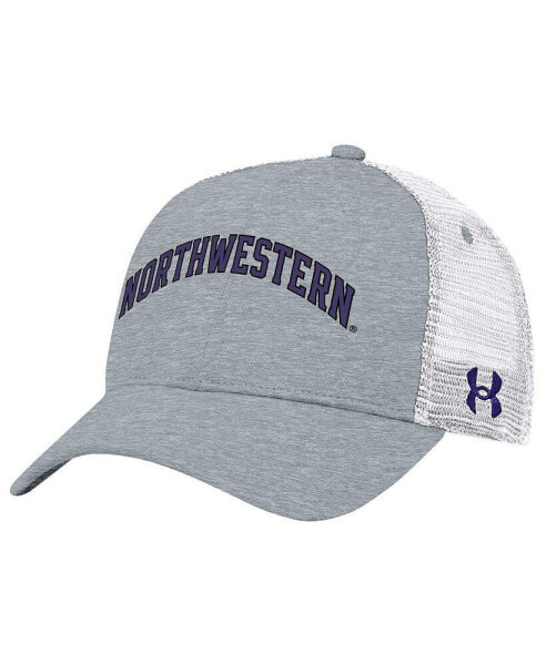 Бейсболка Under Armour мужская серого цвета Northwestern Wildcats 2023 Sideline Trucker Adjustable Hat