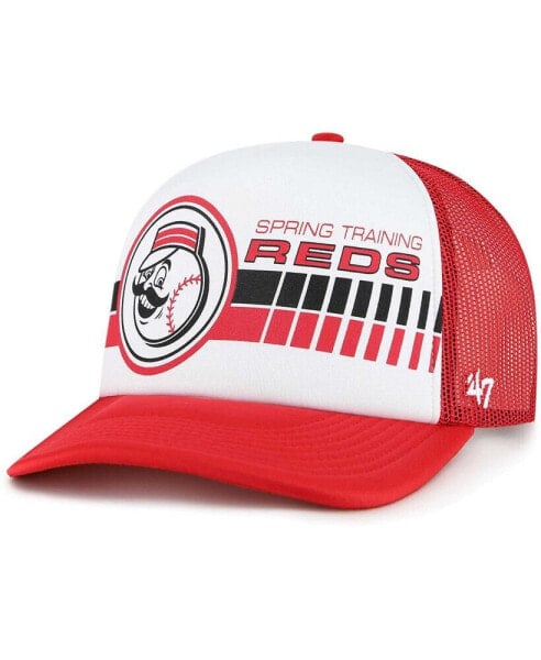 Men's White, Red Cincinnati Reds 2024 Spring Training Foam Trucker Adjustable Hat