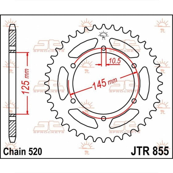 JT SPROCKETS 520 JTR855.45 Steel Rear Sprocket