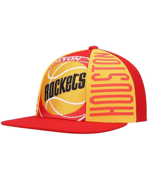 Men's Red Houston Rockets Hardwood Classics Big Face Callout Snapback Hat