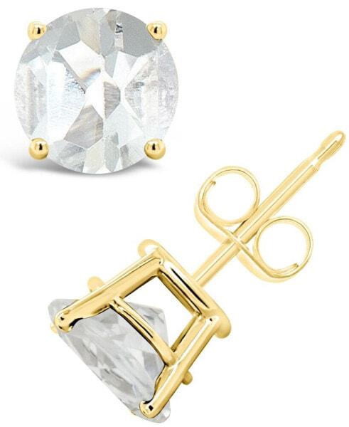 White Topaz (3 ct. t.w.) Stud Earrings in 14K Yellow Gold