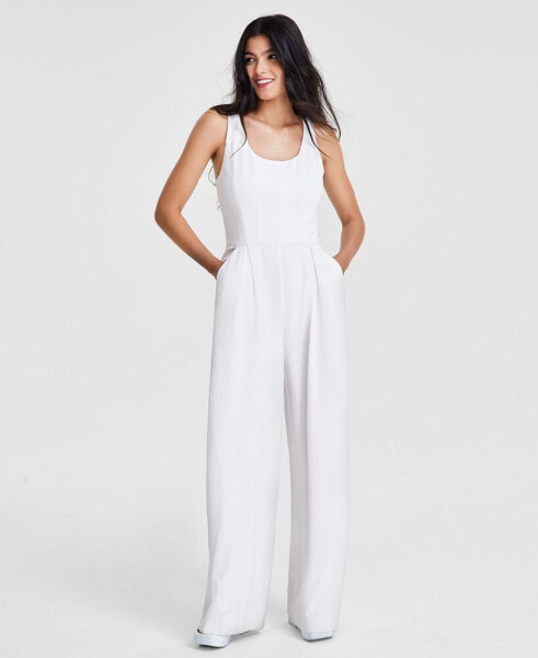 Women's Sleeveless Seamed-Bodice Jumpsuit, Created for Macy's