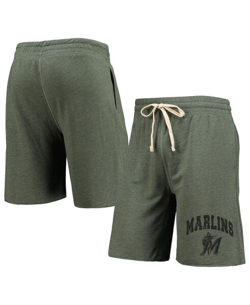 Men's Green Miami Marlins Mainstream Logo Terry Tri-Blend Shorts