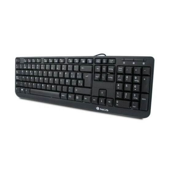 Клавиатура NGS NGS-KEYBOARD-0344 Чёрный Испанская Qwerty QWERTY