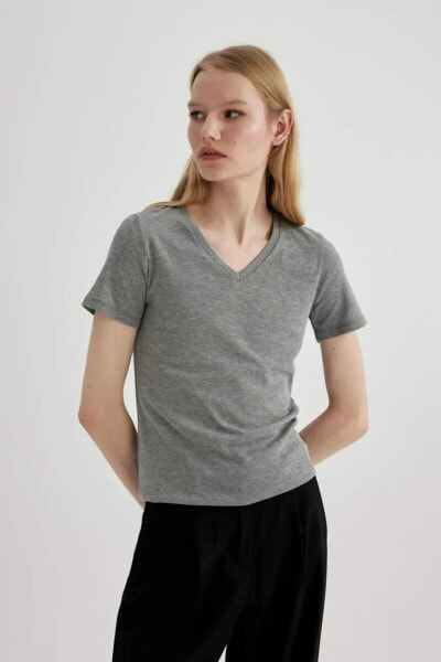 Kadın T-shirt I1080az/gr370 Grey Melange