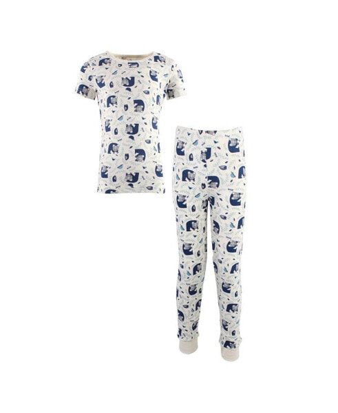 Baby Boys Baby Unisex Organic Cotton Tight-Fit Pajama Set, Woodland