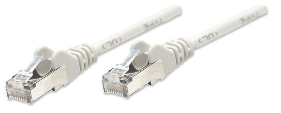 IC Intracom Network Patch Cable - Cat5e - 2m - Grey - CCA - SF/UTP - PVC - RJ45 - Gold Plated Contacts - Snagless - Booted - Polybag - 2 m - Cat5e - SF/UTP (S-FTP) - RJ-45 - RJ-45 - Grey