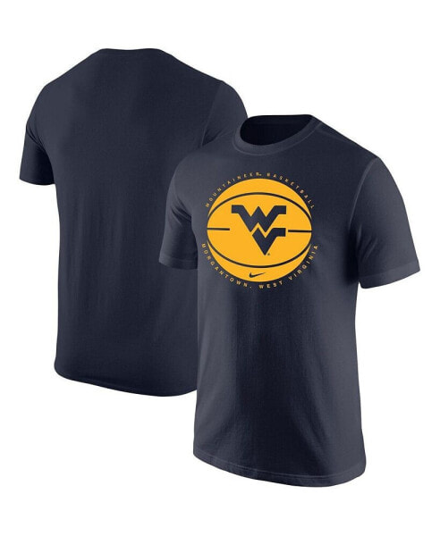 Men's Navy West Virginia Mountaineers Basketball Logo T-shirt