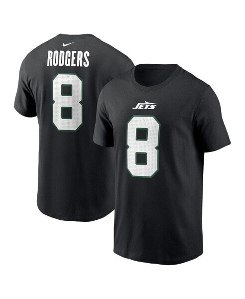 Men's Aaron Rodgers Black New York Jets Name Number T-Shirt