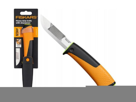 Утилизационный нож Fiskars с встроенным напильником и заточкой