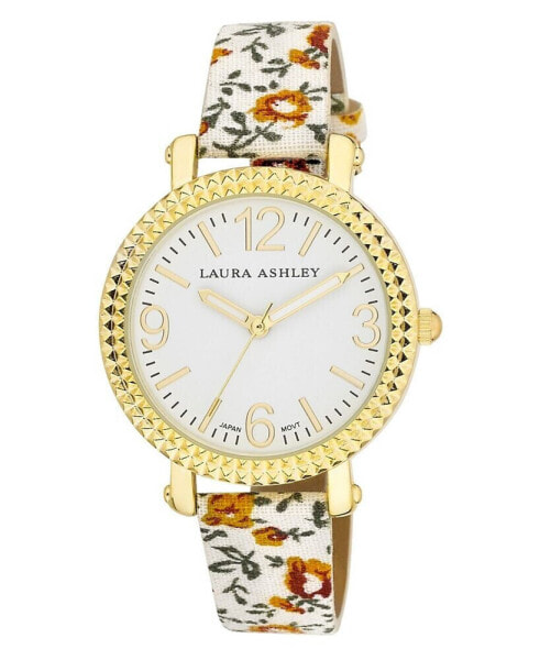 Часы Laura Ashley White Floral Bezel Watch