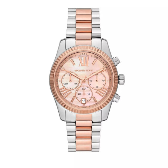 Michael Kors Damen Armbanduhr Lexington Chronograph Stainless Steel Watch Two Tone MK7219