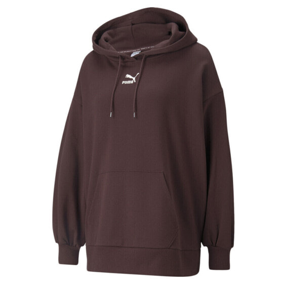 Puma Classics Oversized Pullover Hoodie Womens Brown Casual Outerwear 53041221