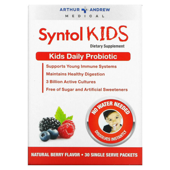 Пробиотики детские Kids Daily Probiotic Natural Berry 30 пакетиков одноразового использования Arthur Andrew Medical