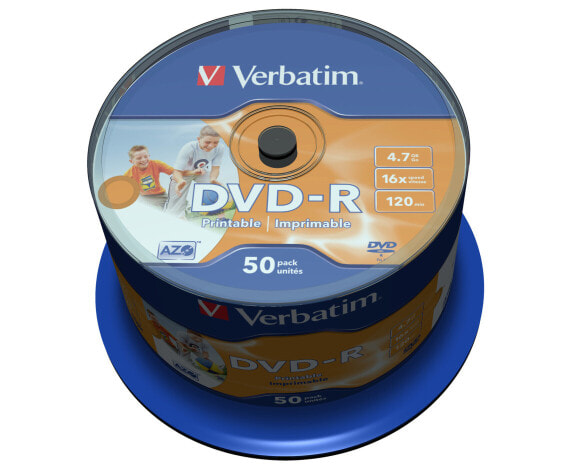 Verbatim DVD-R 4.7 GB Printable 120 mm Spindle 50 шт.