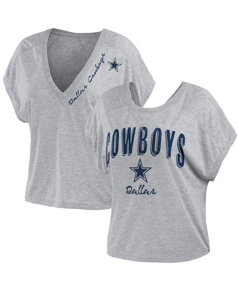 Women's Heather Gray Dallas Cowboys Reversible T-Shirt