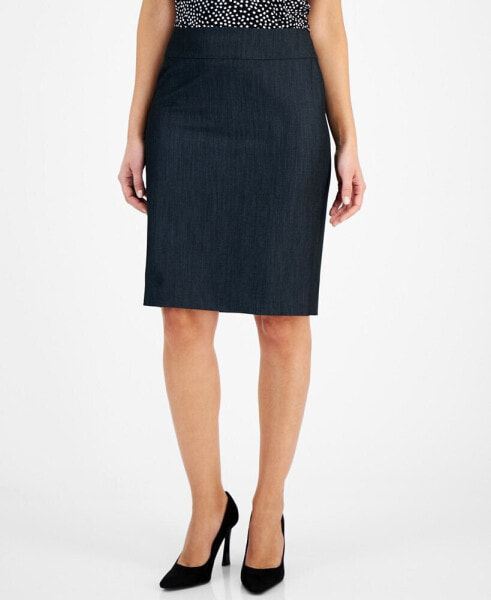 Women's Dressy Denim Back-Zip Pencil Skirt