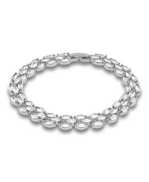 Cubic Zirconia Marquise Stone 3 Row Bracelet