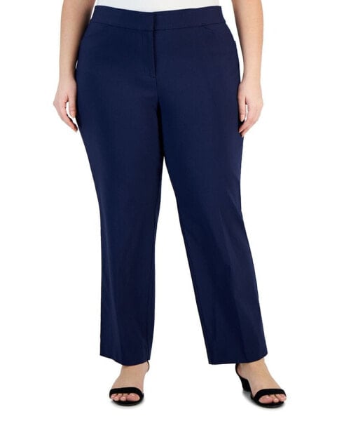 Plus Size Curvy-Fit Straight-Leg Pants, Created for Macy's