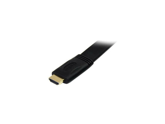Шнур HDMI высокой скорости с Ethernet StarTech.com HDMIMM6FL 6 футовый, черный, плоский, мужской