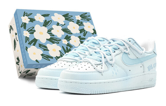 【定制球鞋】 Nike Air Force 1 Low 空军一号 夏日出行 海洋之心 渐变喷绘 特殊鞋盒 低帮 板鞋 男款 蓝白 / Кроссовки Nike Air Force CW2288-111