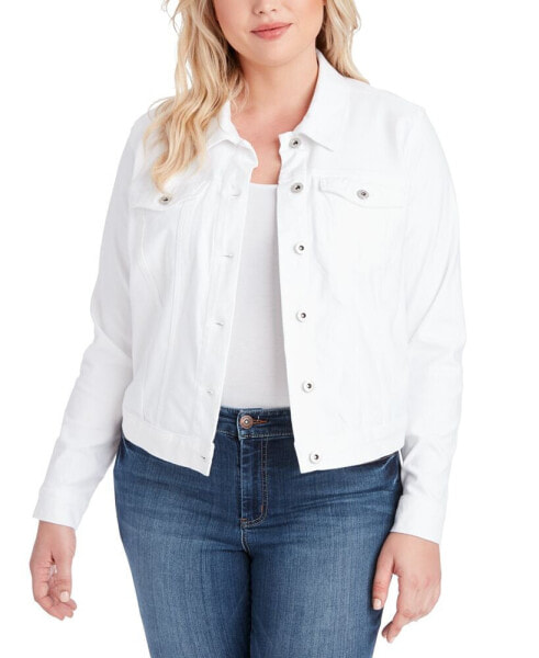 Trendy Plus Size Pixie Long Sleeve Denim Jacket