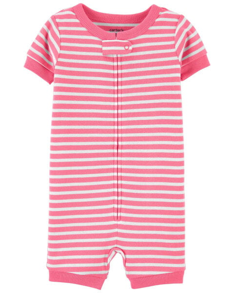 Toddler 1-Piece Striped 100% Snug Fit Cotton Romper Pajamas 2T