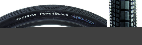 Покрышка велосипедная Tioga PowerBlock OS20 - 20 x 1.6, Клинчер, Стальной корд, Черная, 60tpi