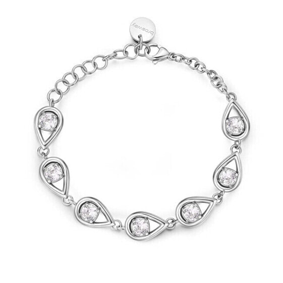 Steel bracelet with cubic zirconia Ribbon BBN37