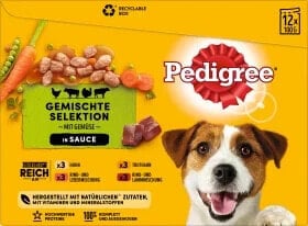 Nassfutter Hund gemischte Selektion in Sauce, Adult, Multipack (12x100 g), 1,2 kg