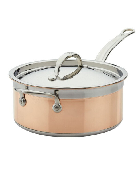 CopperBond Copper Induction 4-Quart Covered Saucepan with Helper Handle