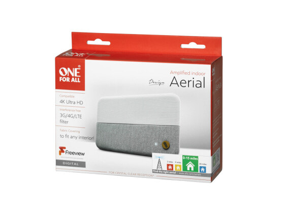 One for All Design Line SV 9436 - Indoor - White - 1.8 m - DVB-T - DVB-T2 - 25000 m - Power