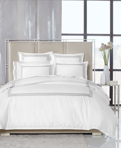 Chain Links Embroidery 100% Pima Cotton Duvet Cover Set, King, Created for Macy's