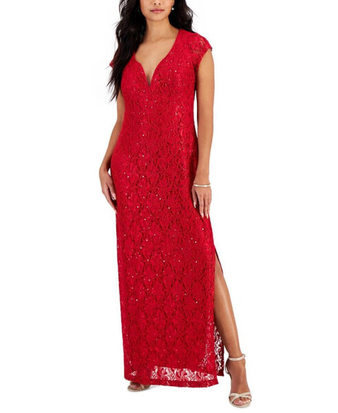 Petite Lace Wired V-Neck Maxi Dress