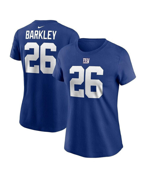 Футболка Nike женская Saquon Barkley, коллекция New York Giants, с фамилией и номером игрока