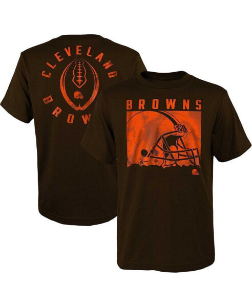 Футболка для малышей OuterStuff коричневая с ликвидным камуфляжным логотипом Cleveland Browns.