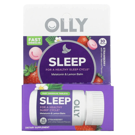 Витамины для здорового сна Olly Sleep, клубника, 30 таблеток