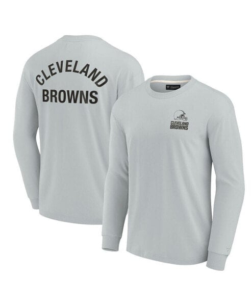 Men's and Women's Gray Cleveland Browns Super Soft Long Sleeve T-shirt